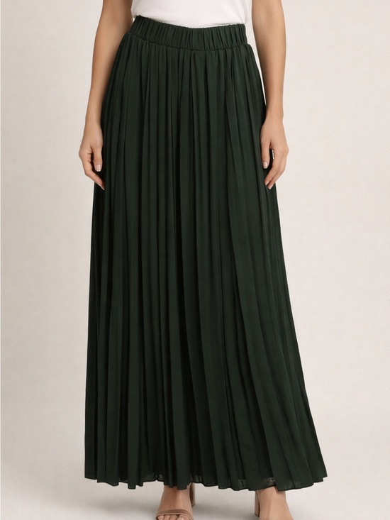Gibson Latimer Dresses & Skirts - Gibson Latimer Dark Green Pleated Maxi Skirt